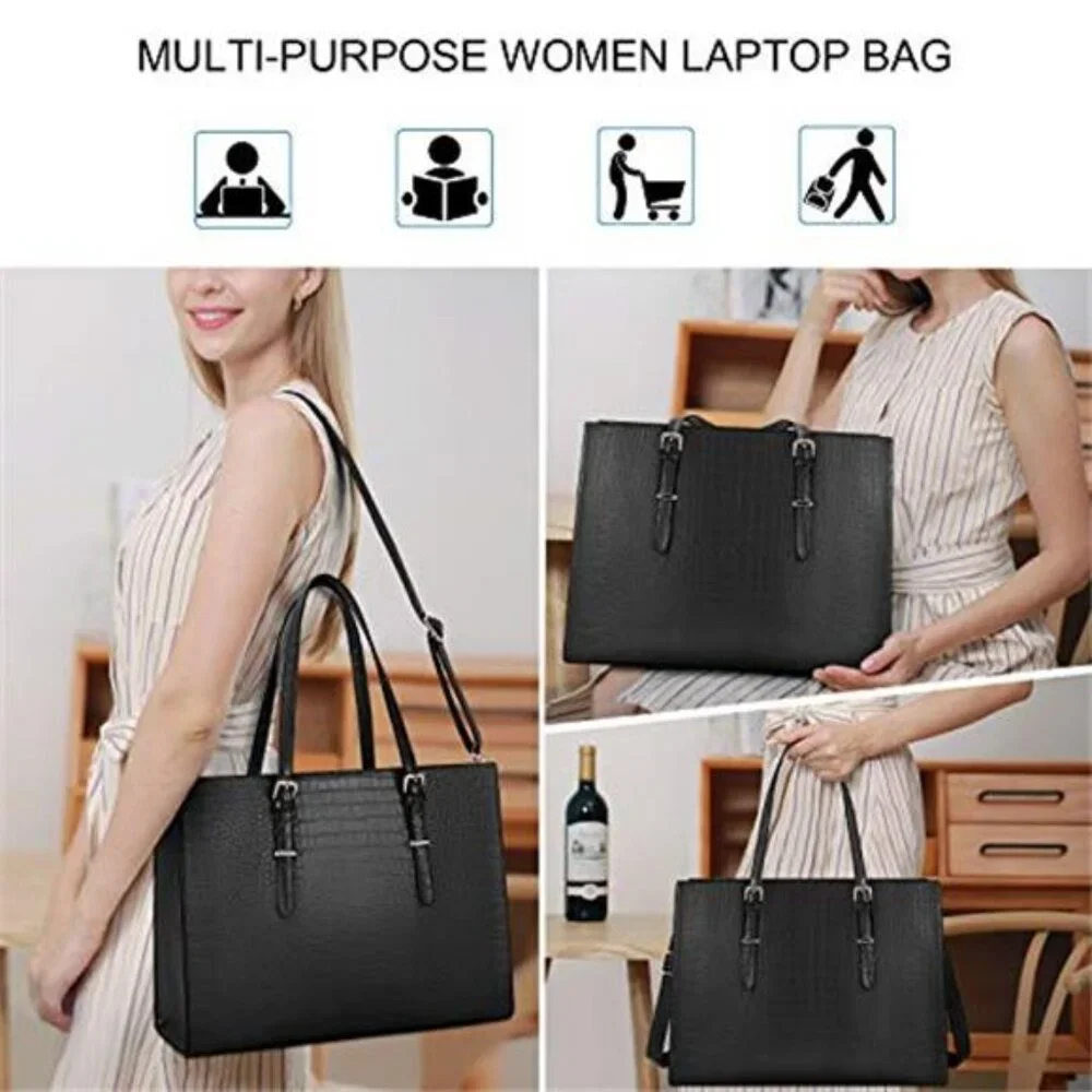 Laptop Bag for Women 15.6 inch Laptop Tote Bag Leather Classy Computer Briefcase